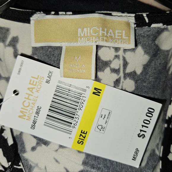 MICHAEL Michael Kors Black & White Floral Wrap Dress*Retails$110 - Picture 2 of 15
